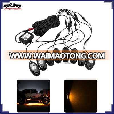 BJ-ROL-003 Motorcycle Truck Car 8Pod RGB LED Rock Lights Wireless Bluetooth Music DIY Flashing Multi Color Lamp Timing Function