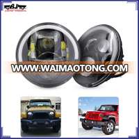 BJ-HL-038 Round DRL 7" LED Headlight Hi Lo Angle Eyes for Jeep Wrangler JK TJ Fog Light Lamp